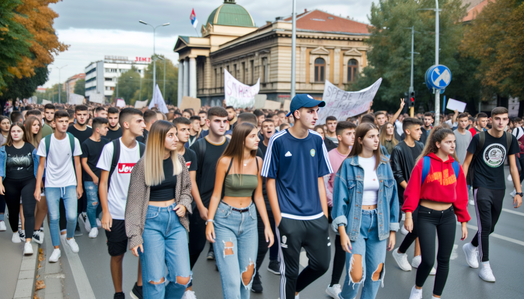 Serbiens unge marcherer for forandring efter tragedie