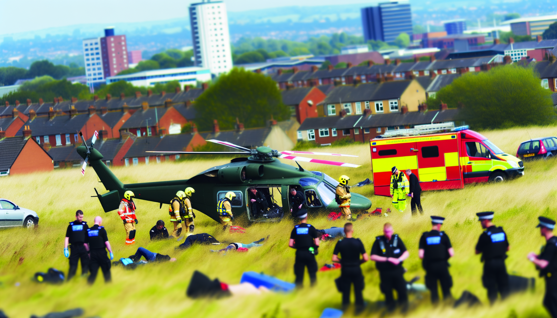 Helikopter styrter ned nær Doncaster i Storbritannien